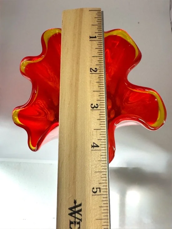 Fenton Amberina Thumbprint Handkerchief Pedestal Vase - Picture 4 of 4